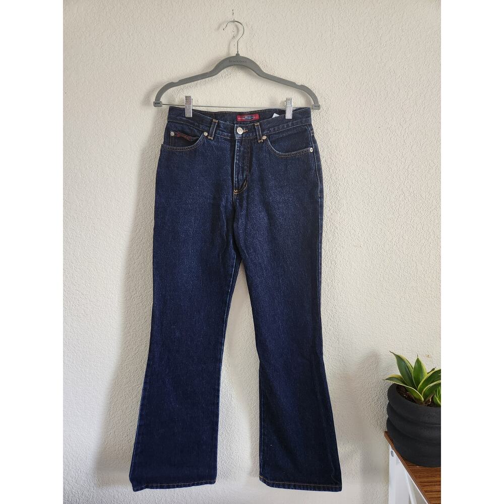 Y2k Eunina American Style U.S.A Dark Wash Straight Leg Denim Jeans 9